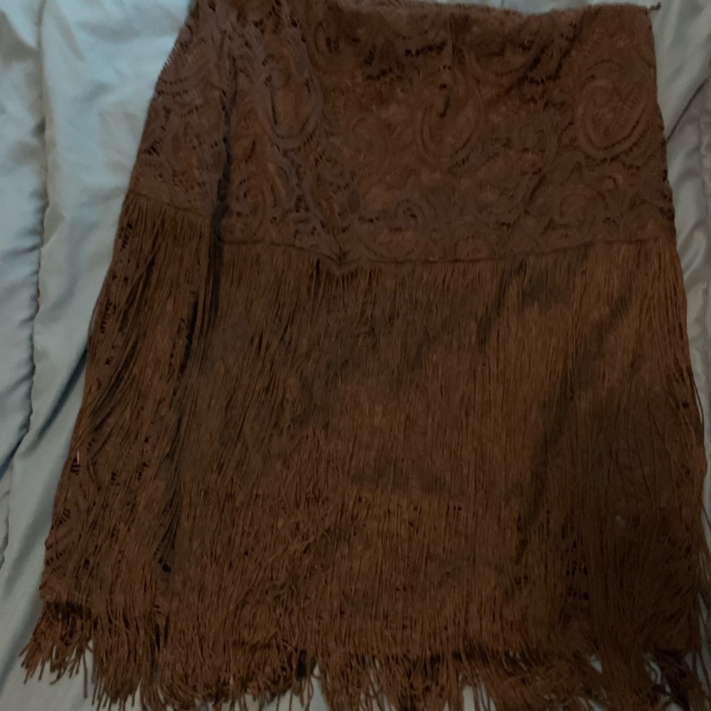 Black flapper style crocheted skirt